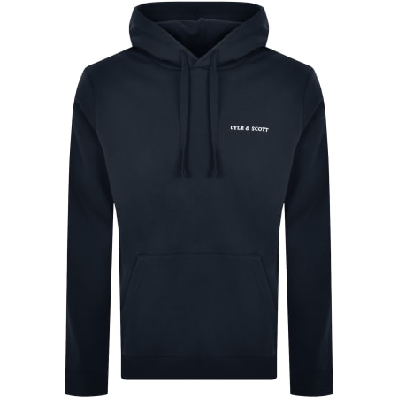 Lyle and scott navy hoodie sales